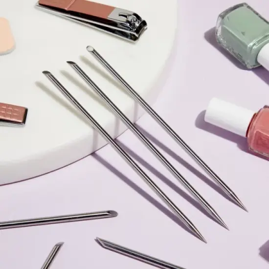 Glamlily 12 Pack Stainless Steel Cuticle Pusher and Scraper Set, Professional Nail Manicure Tools for Nail Salon, 5.8 in image {1}