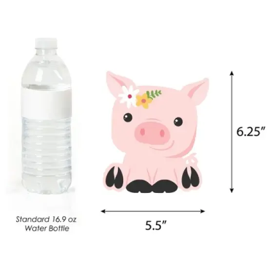 Big Dot of Happiness Girl Farm Animals - Decorations DIY Pink Barnyard Baby Shower or Birthday Party Essentials - Set of 20 image {3}