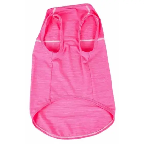 Pet Life Active 'Aero-Pawlse' Heathered Quick-Dry Dog and Cat Tank Top - Pink - S image {4}