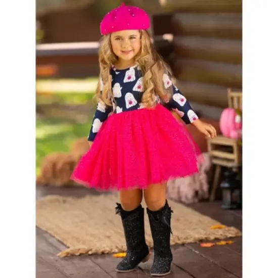 Girls Boo-tiful Twirls Ghost Print Halloween Dress - Mia Belle Girls image {2}