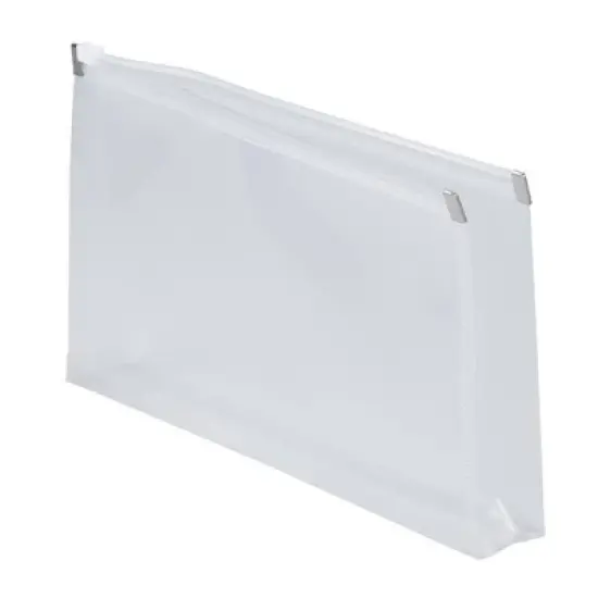 JAM Paper 5'' x 10'' 12pk Plastic Envelopes with Zip Closure - Clear: Letter Paper Sized Binder Filing Accessory image {2}