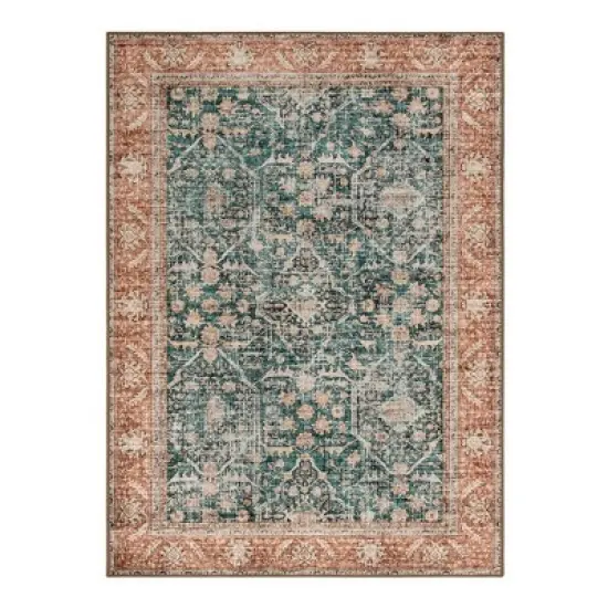 Lahome Oriental 8'2"x10' Area Rugs Ultra-Thin Soft Orange Rugs for Living Room Washable Non-Shed Print  Indoor Carpet for Bedroom Playroom Nursery image {2}