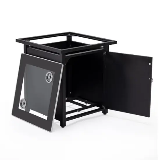 LeisureMod Walbrooke Patio Square Fire Pit and Tank Holder with Slats Design image {13}