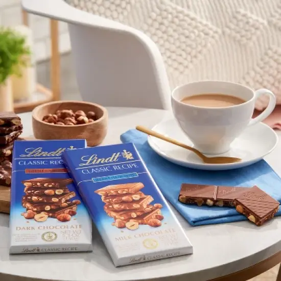 Lindt Classic Recipe Whole Hazelnuts Milk Chocolate Candy Bar - 5.3oz image {2}