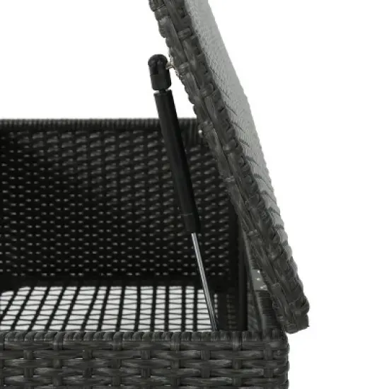 GDFStudio Sandy Outdoor Wicker Storage Unit, Gray/Black image {6}
