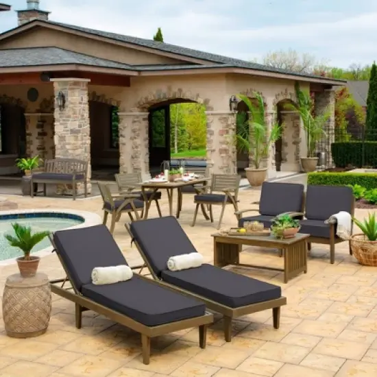 Arden Selections 20" x 20" ProFoam Outdoor Dining Seat Cushion Slate image {8}