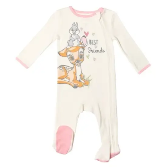 Disney The Aristocats Bambi Baby Girls 3 Pack Zip Up Sleep N' Play Coveralls Newborn to Infant image {1}