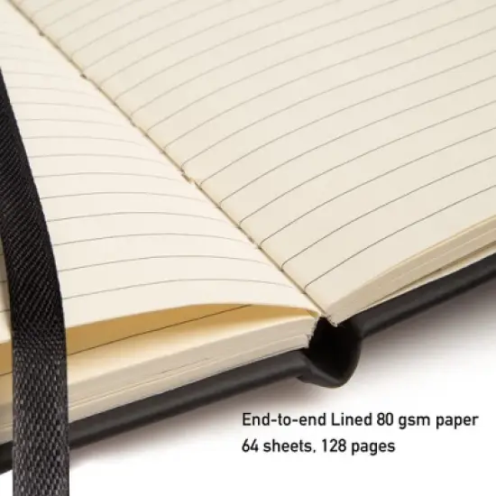 Simply Genius A6 Pocket Size Mini Notebooks with Hardcover, 124 pages (3.7" x 5.7") with Inner Pocket (Black, 3 Pack) image {7}