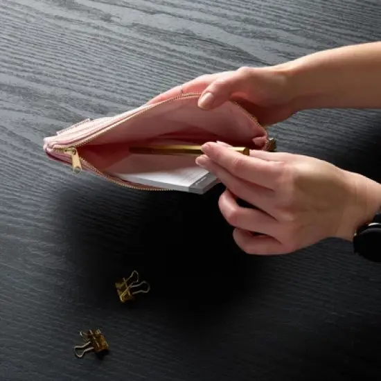 russell+hazel 8.25"x3.625" Pencil Pouch Consciously Curated Blush image {4}