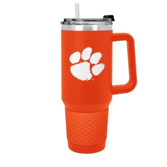 NCAA Clemson Tigers Colossus Travel Mug - 40oz: Stainless Steel Tumbler with Straw image {3}