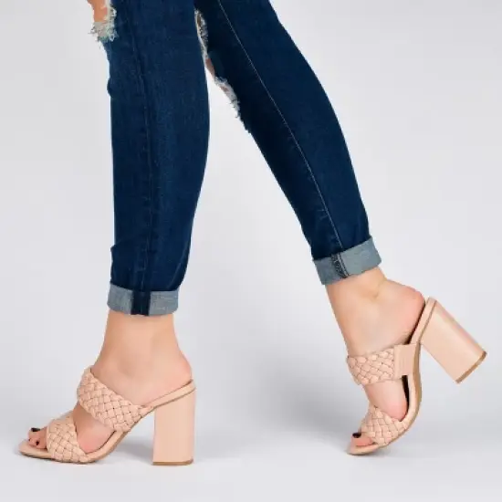 Journee Collection Womens Melissa Open Toe High Block Heel Pumps image {8}