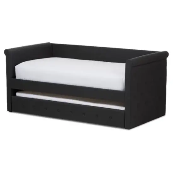 Twin Alena Modern And Contemporary Fabric Daybed with Trundle - Baxton Studio image {5}