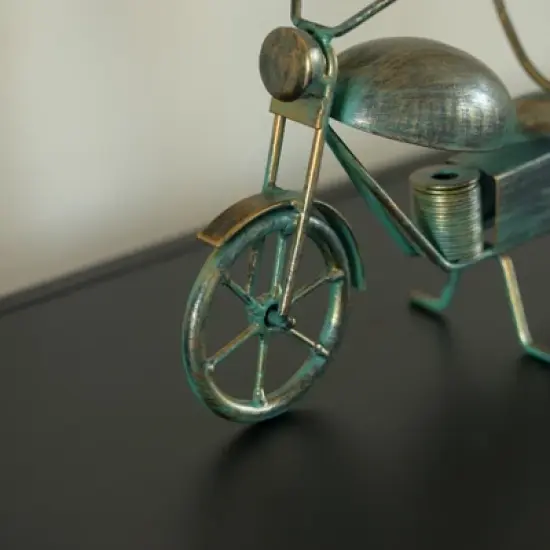 Vintiquewise Metal Figurine Motorcycle Shaped Vintage Wine Single Bottle Holder Stand Rack image {2}