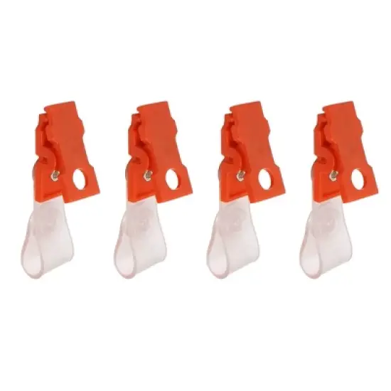 Unique Bargains Plastic Clear Orange Red Badge Holder Badge Strap Clip 7.5 x 1.2 x 1.3 Inch 10 Pcs image {4}