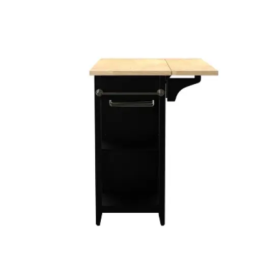 Ultom Expandable Freestanding Kitchen Island Black/Natural - Aiden Lane image {5}