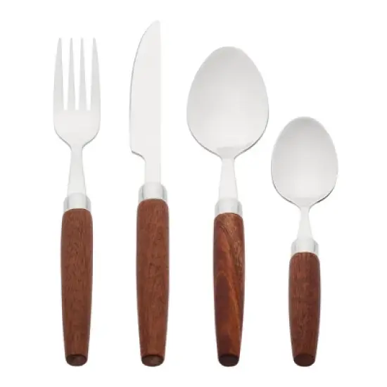 REGALWOVEN Stainless Steel Mirror Polished Silverware Flatware Set with Knife 4 Pcs image {6}