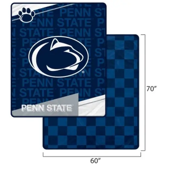 NCAA Penn State Nittany Lions Diagonal Ghost Checker Double Sided Blanket image {2}