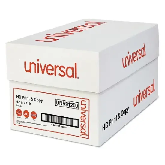 UNIVERSAL Multipurpose Paper 95-96 Bright 20 lb 8 1/2 x 11 White 5000 Sheets/Carton 91200 image {2}