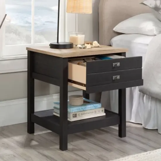 Cottage Road Nightstand with Drawer Raven Oak - Sauder image {2}