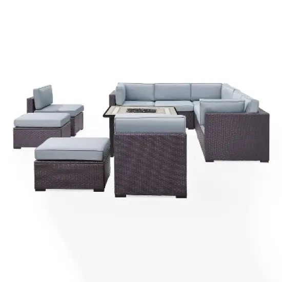 8pc Biscayne Outdoor Steel Conversation Set with Fire Table - Crosley
 image {7}