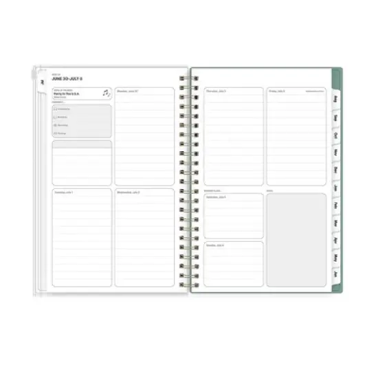 Blue Sky 5"x8" 2025-2026 Weekly/Monthly Zip Pouch Wirebound Planner Printed Plants Regalia image {4}