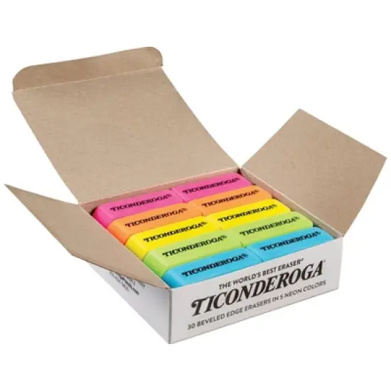 Ticonderoga&reg; Neon Wedge Eraser, 30 Count image {3}