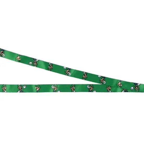 Nintendo Super Mario Luigi Lanyard ID Badge Holder with 2" Rubber Charm image {3}