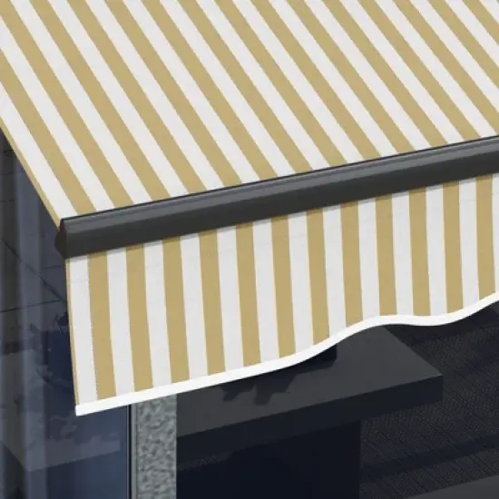 Outsunny Retractable Awning Sunshade Shelter with Manual Crank Handle image {5}