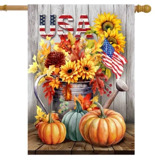 Briarwood Lane Fall House Flag 40x28 For Outdoor Americana Autumn For Fall House Flag image {1}
