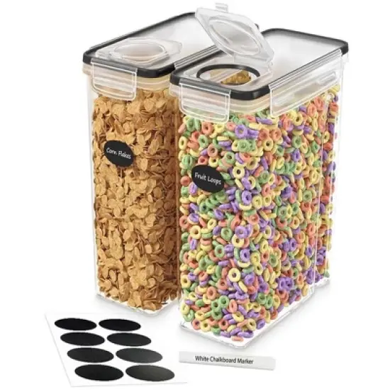 DW&Euml;LLZA KITCHEN Airtight Food Cereal BPA-Free Storage Containers for Pantry Organization and Storage, Flour & Sugar Includes 1 Marker & 8 Labels image {9}