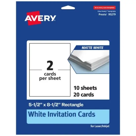 Avery Printable Matte White Cards, 5.5" x 8.5" Rectangle image {8}