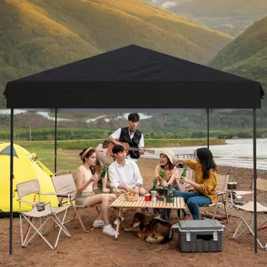 GustoWave 10x10 Ft Pop Up Canopy with 1 Sidewall for Deck, Garden image {4}