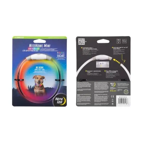 Nite Ize Mini Rechargable LED Safety Necklace Disc-O Adjustable Dog Collar image {2}