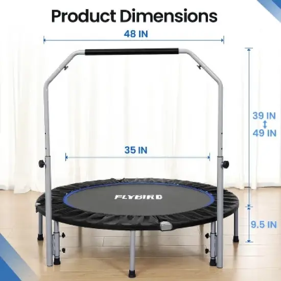 Flybird Foldable Indoor Trampoline -48Inch image {5}