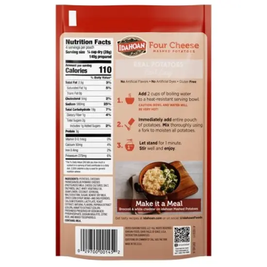 Idahoan Gluten Free Four Cheese Mashed Potatoes - 4oz image {1}