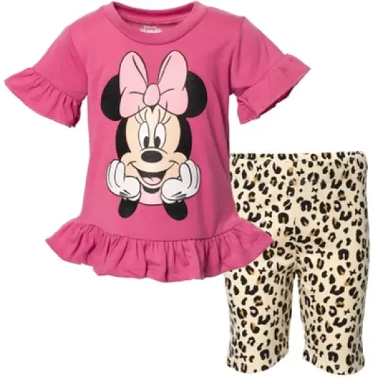 Disney Minnie Mouse Peplum T-Shirt and Bike Shorts Outfit Set Infant to Big Kid  image {9}