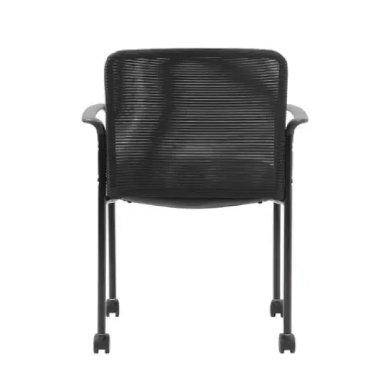Mesh Guest Chair with Casters Black - Boss Office Products image {5}