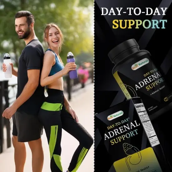Best Naturals Day-to-Day Adrenal Support Supplements - 90 Veg Capsules - Made with Ashwagandha, L-Tyrosine, Magnesium, Rhodiola and More. image {2}