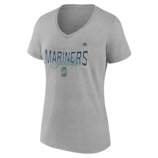 MLB Seattle Mariners Women's Short Sleeve V-Neck Core T-Shirt image {1}