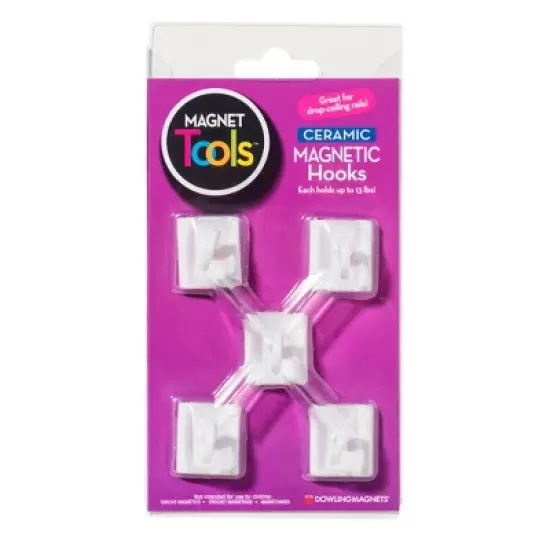 Dowling Magnets&reg; Ceramic Ceiling Hooks, Pack of 5 image {3}