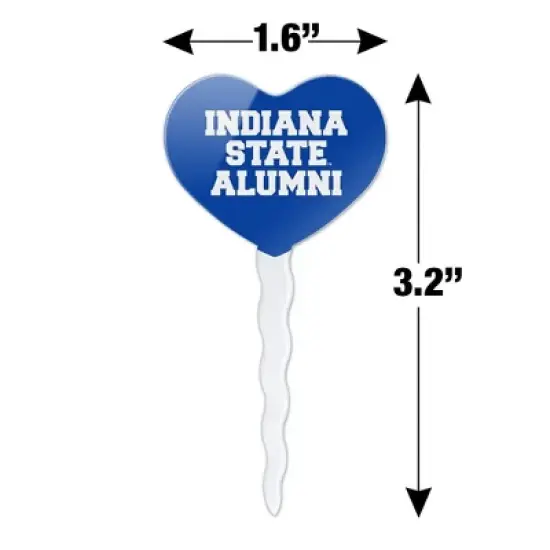 Indiana State University Alumni Heart Love Cupcake Picks Toppers Decoration Set of 6 image {5}