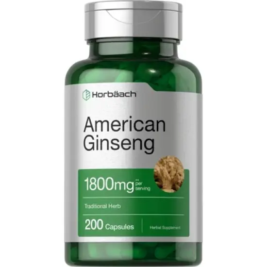 Horbaach American Ginseng 1800 mg | 200 Capsules image {3}