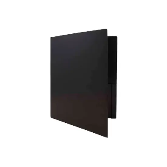 JAM Paper Heavy Duty Plastic Two-Pocket School Folders Black 108/Pack 57406B image {3}