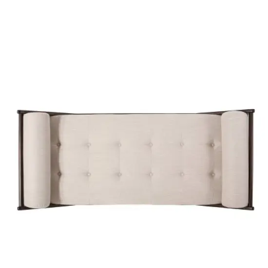 Rayle Contemporary Tufted Chaise Lounge with Rolled Accent Pillows - Christopher Knight Home image {4}