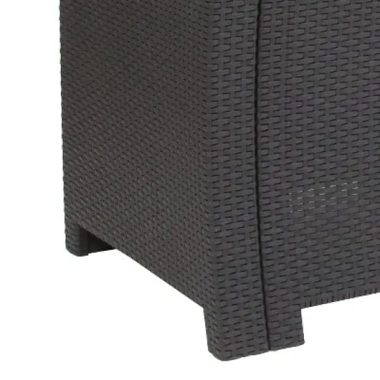 Flash Furniture Faux Rattan Chair with All-Weather Cushion image {4}