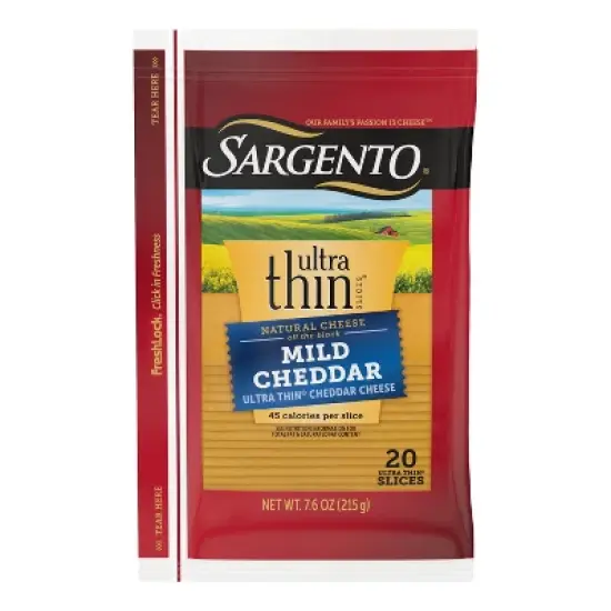 Sargento Ultra Thin Natural Cheddar Cheese Slices - 7.6oz/20 slices image {8}