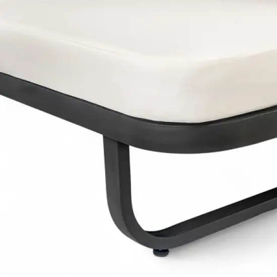 1pc Outdoor Daybed with Retractable Canopy, Rattan Wicker and Water-Repellent Cushions, Removable Pillows Included - Coolbibila image {6}