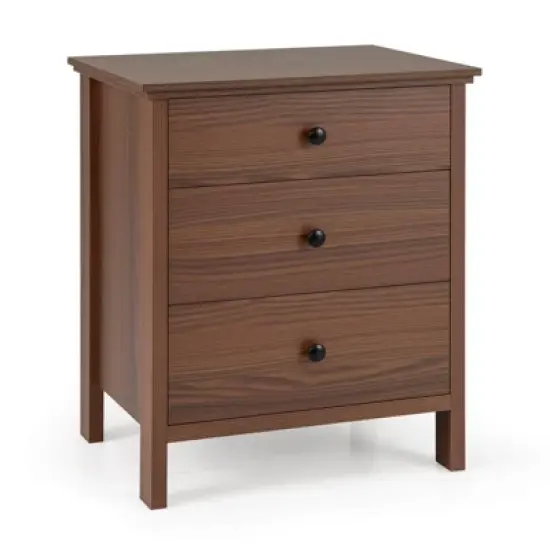 Costway Nightstand with 3 Drawer for Bedroom Compact Storage Chest Modern Sofa Side image {9}