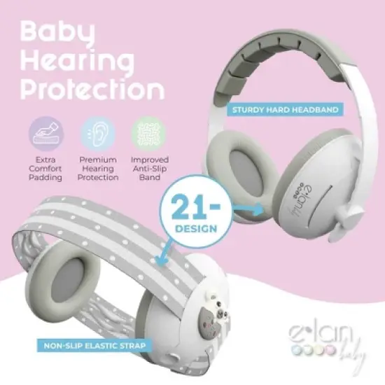 Elan Baby 2-1 Ear Muffs for Baby Ear Protection, Lightweight Earmuffs with Ultra Soft Fabric to Prevent Irritation, Protecting Little Ears Everywhere image {3}