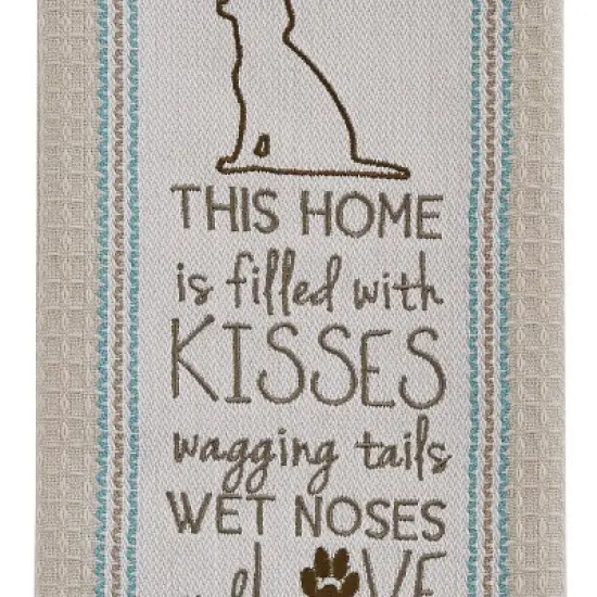 Park Designs Dog Paw Filled with Kisses Embroidered Dishtowel image {1}
